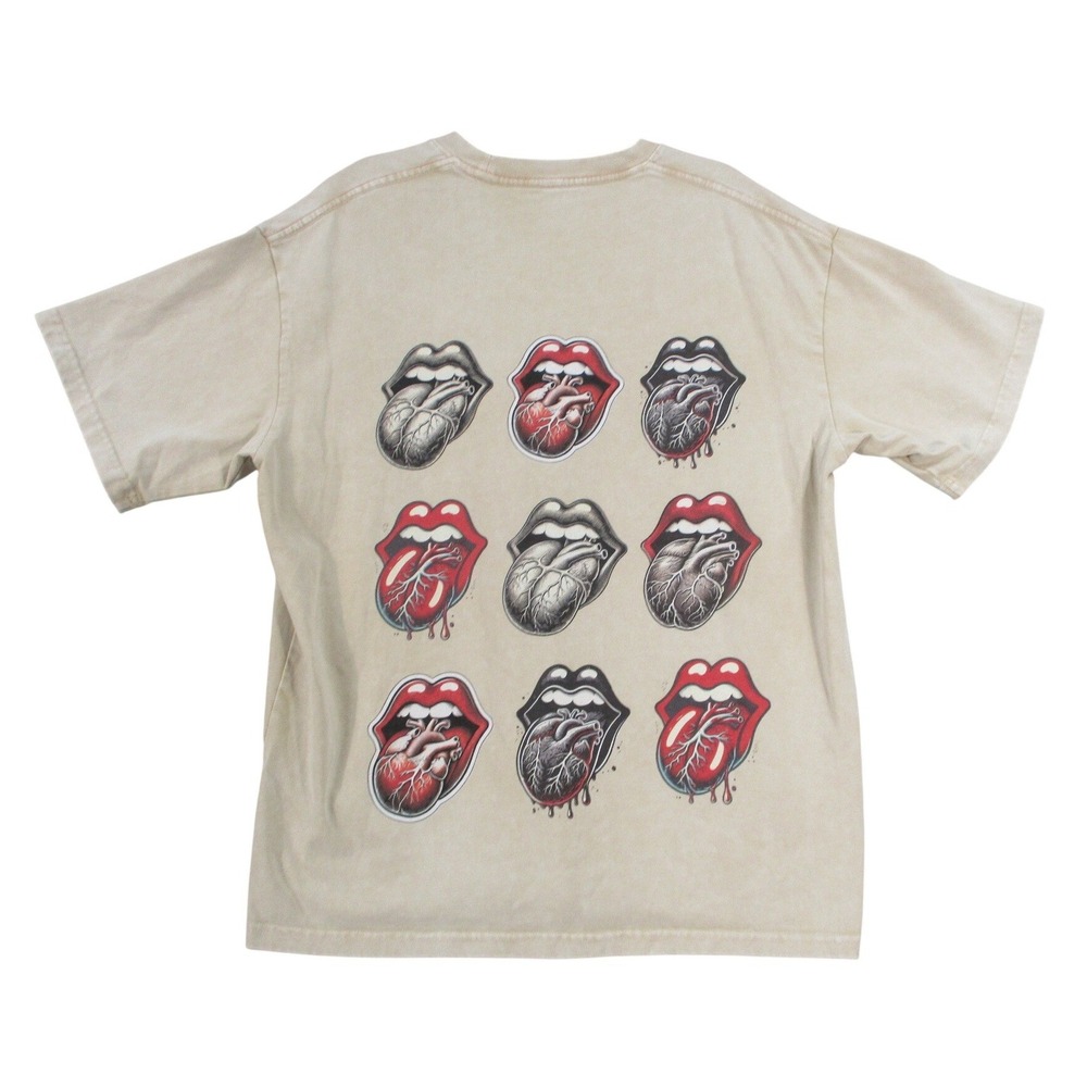 FOUR12 Watch Your Mouth Graphic T-Shirt Tan Beige Acid Wash Mens Small‎ 5862